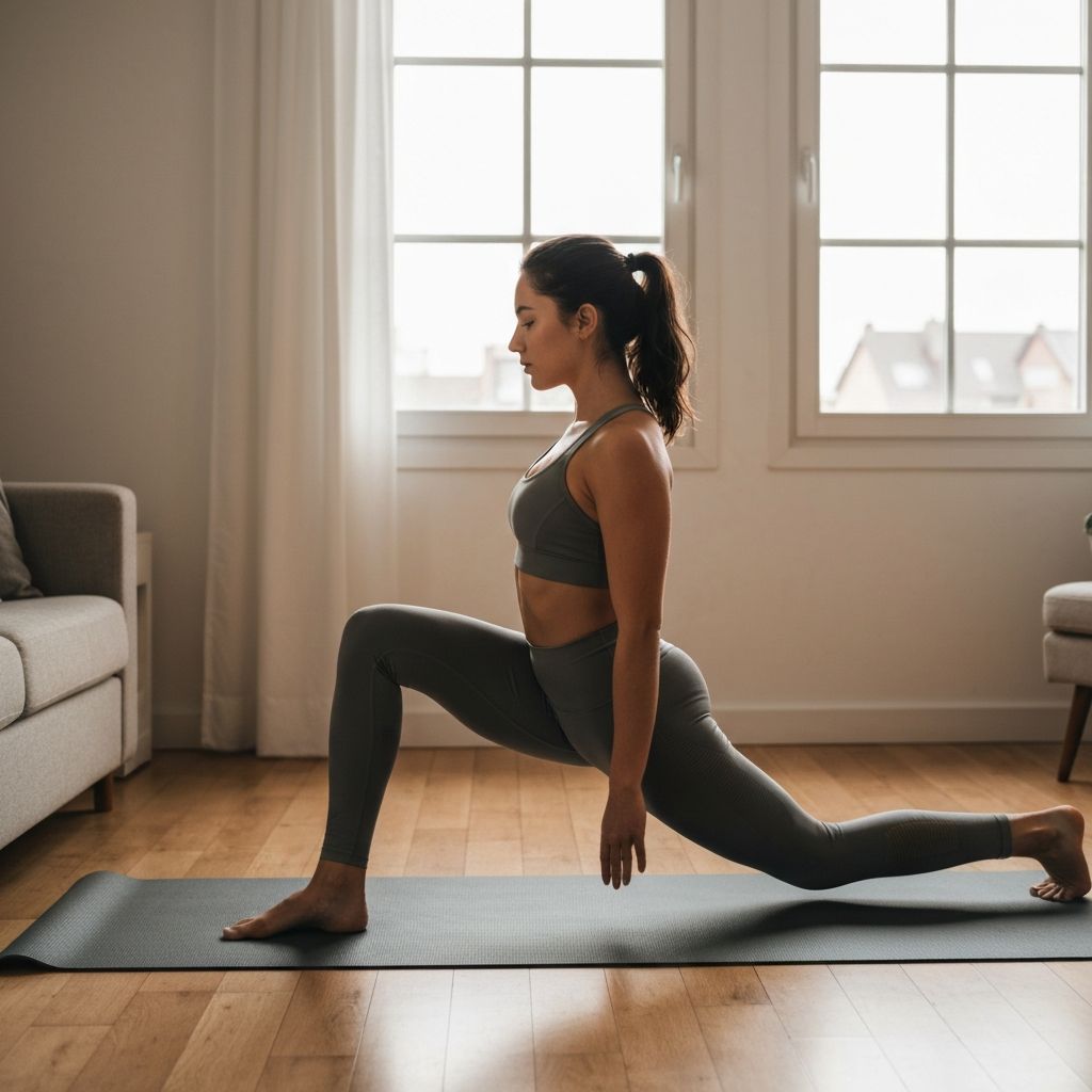 Hip flexibility exercise demonstration